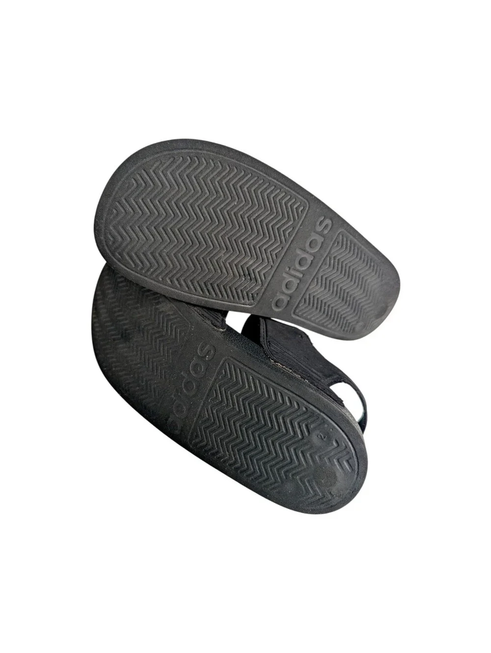 Adidas Kids Comfort Adjustable Slide Sandals  | Black White | Size 2